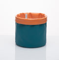 Cache-pot doubleface Arancio/Acquamarina