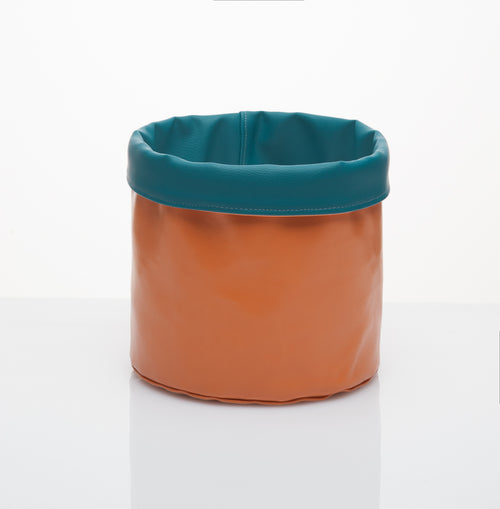 Cache-pot doubleface Arancio/Acquamarina