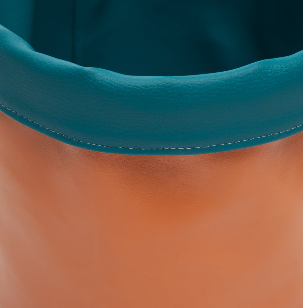 Cache-pot doubleface Arancio/Acquamarina